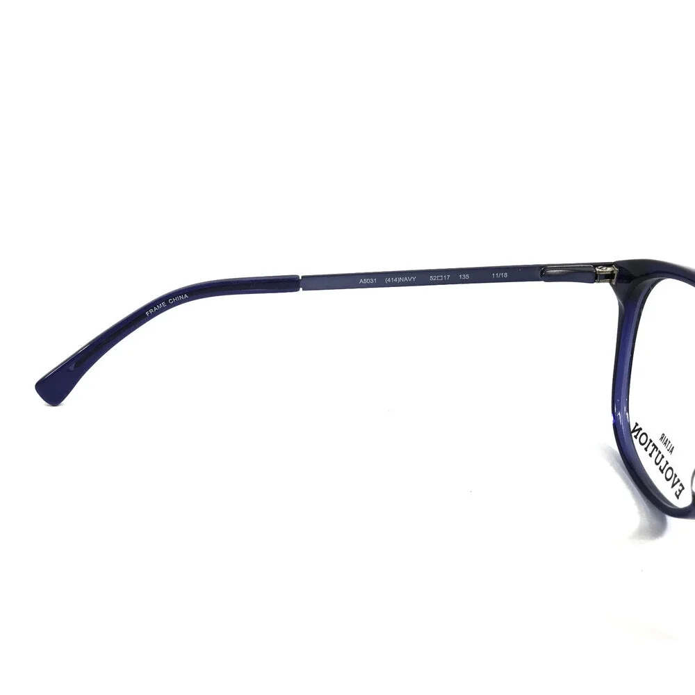 Altair Evolution Eyeglasses Frames A5031 414 NAVY Blue Round Full Rim 52-17-135